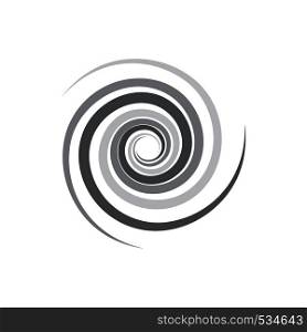 Grey gradiant geometric spirals icon in simple style isolated on white background. Abstract geometric spirals icon, simple style