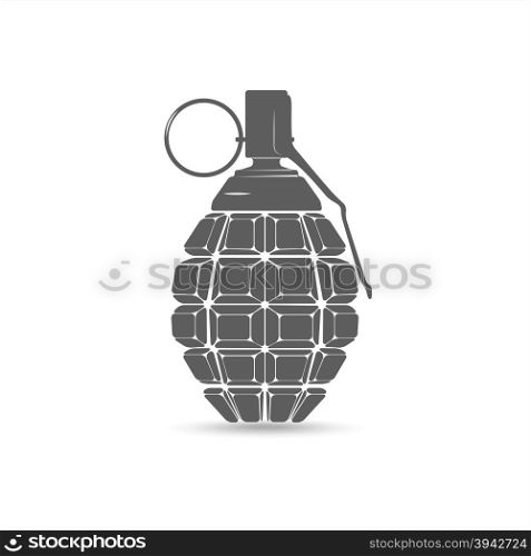 Grey hand grenade. Grey hand grenade on the white background