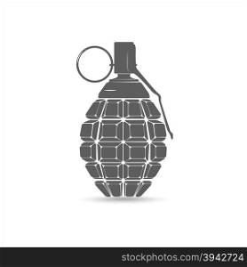 Grey hand grenade. Grey hand grenade on the white background