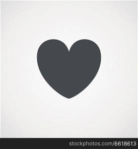 Grey heart on white background. Vector illustration