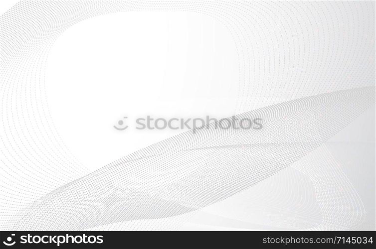 Grey light Glowing particles liquid dynamic flow. Trendy fluid cover design.Creative graphic colorful technology concept.Minimal modern light motion background.Abstract fantastic vector .illustration