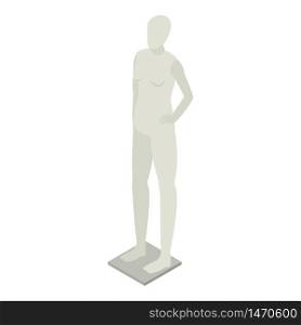 Grey mannequin icon. Isometric of grey mannequin vector icon for web design isolated on white background. Grey mannequin icon, isometric style