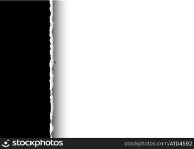 Grey paper background with torn edge and shadow