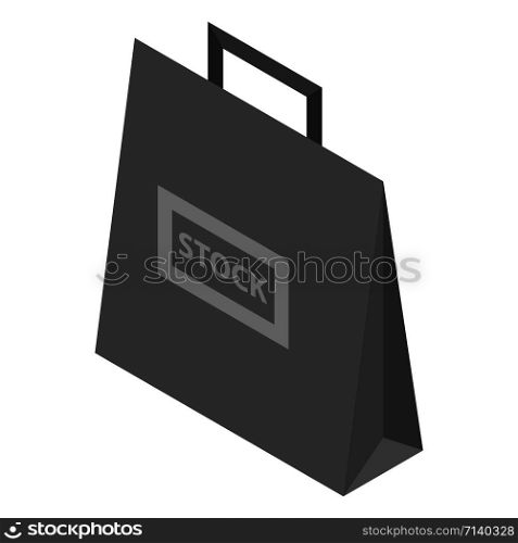 Grey paper bag icon. Isometric of grey paper bag vector icon for web design isolated on white background. Grey paper bag icon, isometric style