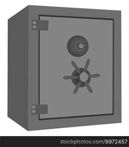 Grey safe, illustration, vector on white background