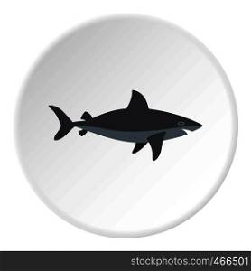 Grey shark fish icon in flat circle isolated on white background vector illustration for web. Grey shark fish icon circle