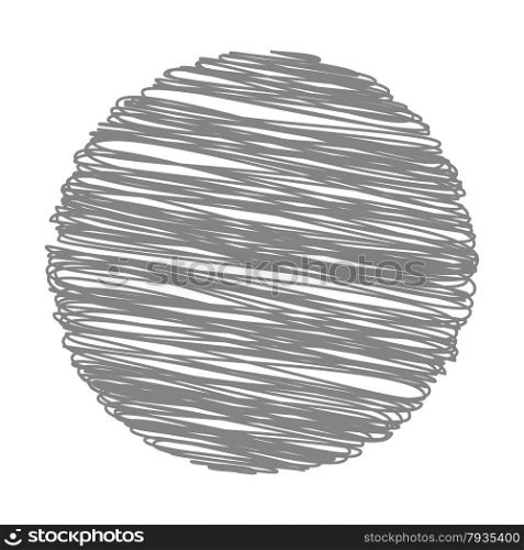 Grey Strokes Circle Pattern on White Background. Grey Strokes
