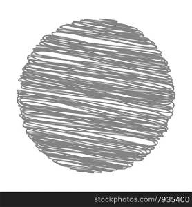 Grey Strokes Circle Pattern on White Background. Grey Strokes