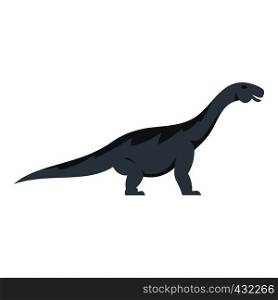 Grey titanosaurus dinosaur icon flat isolated on white background vector illustration. Grey titanosaurus dinosaur icon isolated