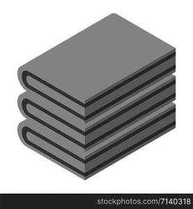 Grey towel stack icon. Isometric of grey towel stack vector icon for web design isolated on white background. Grey towel stack icon, isometric style