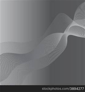 Grey Waves. Grey Wave Texture on Grey Light Background