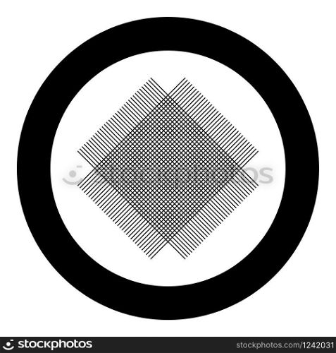 Grid from lines Symbol of fabric icon in circle round black color vector illustration flat style simple image. Grid from lines Symbol of fabric icon in circle round black color vector illustration flat style image