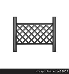 Grid of wooden fence icon in monochrome style isolated on white background vector illustration. Grid of wooden fence icon monochrome
