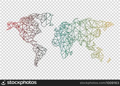 grid world map on white background, vector illustration. grid world map on white background, vector