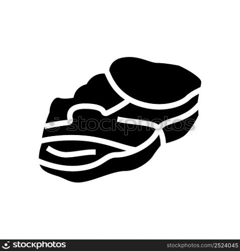 grill beef glyph icon vector. grill beef sign. isolated contour symbol black illustration. grill beef glyph icon vector illustration