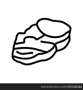 grill beef line icon vector. grill beef sign. isolated contour symbol black illustration. grill beef line icon vector illustration