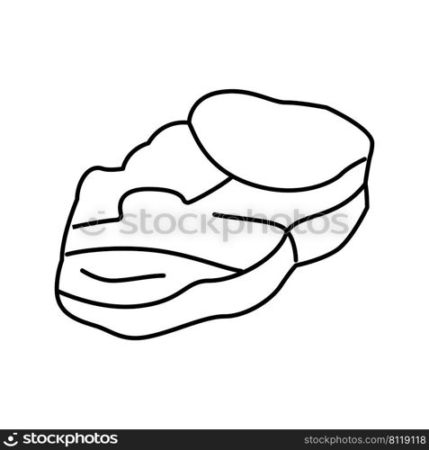 grill beef line icon vector. grill beef sign. isolated contour symbol black illustration. grill beef line icon vector illustration