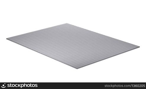 Grill Mat For Install BBQ Appliance Vector. Concrete Or Metallic Material Flooring List Or Covering Ground Accessory For Locate Bbq Equipment. Template Realistic 3d Illustration. Grill Mat For Install BBQ Appliance Vector