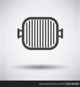 Grill pan icon. Grill pan icon on gray background with round shadow. Vector illustration.