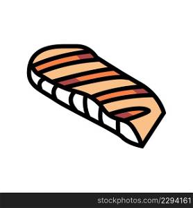 grill salmon color icon vector. grill salmon sign. isolated symbol illustration. grill salmon color icon vector illustration
