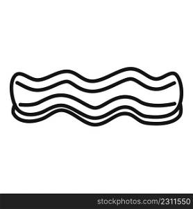 Grilled bacon icon outline vector. Crispy meat. Cooked food. Grilled bacon icon outline vector. Crispy meat