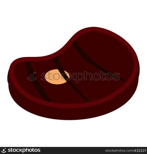 Grilled beef steak icon flat isolated on white background vector illustration. Grilled beef steak icon isolated