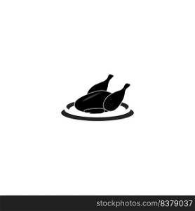 grilled chicken icon. vector illustration symbol design