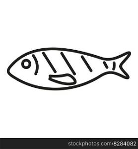 Grilled fish icon outline vector. Grill food. Summer dinner. Grilled fish icon outline vector. Grill food