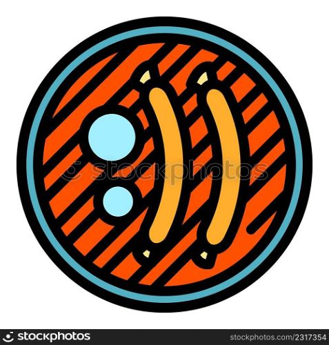 Grilled lunch icon. Outline grilled lunch vector icon color flat isolated. Grilled lunch icon color outline vector