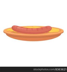 Grilled sausage icon cartoon vector. Food cuisine. Austrian beef. Grilled sausage icon cartoon vector. Food cuisine