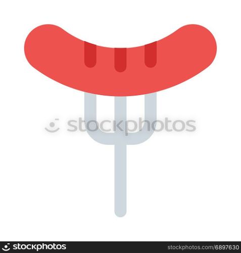 grilled sausage, icon on isolated background
