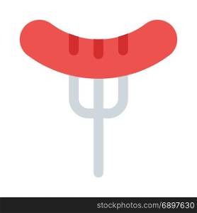 grilled sausage, icon on isolated background