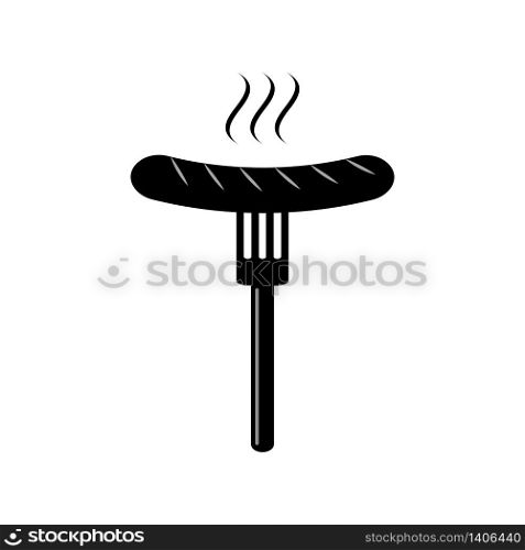 Grilled sausages, barbecue icon isolated on white background. Vector illustration