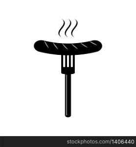 Grilled sausages, barbecue icon isolated on white background. Vector illustration