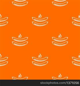 Grilled sausages pattern vector orange for any web design best. Grilled sausages pattern vector orange