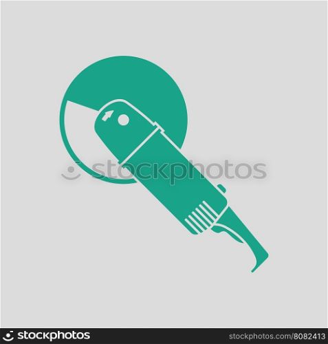 Grinder icon. Gray background with green. Vector illustration.