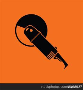 Grinder icon. Orange background with black. Vector illustration.