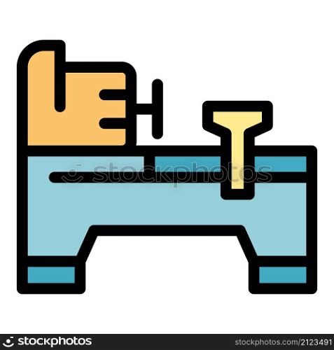 Grinding lathe icon. Outline grinding lathe vector icon color flat isolated. Grinding lathe icon color outline vector