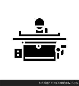 grinding machine glyph icon vector. grinding machine sign. isolated contour symbol black illustration. grinding machine glyph icon vector illustration