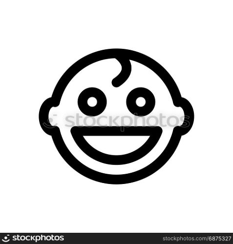 grinning baby, icon on isolated background