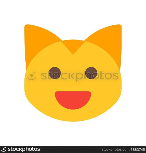 grinning cat, icon on isolated background,