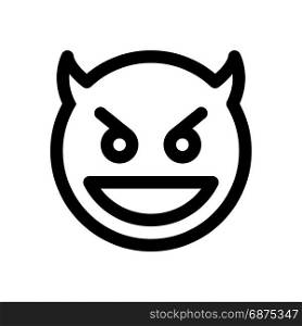 grinning devil emoji, icon on isolated background