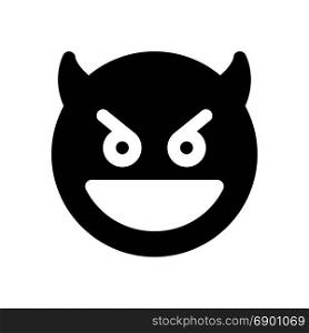 grinning devil emoji, icon on isolated background