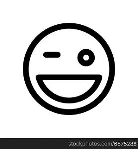 grinning emoji winking, icon on isolated background
