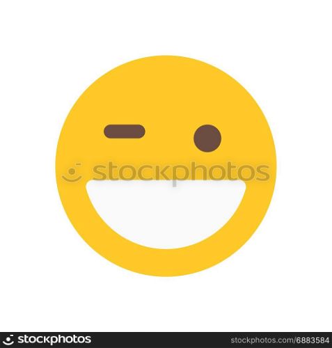 grinning emoji winking, icon on isolated background,