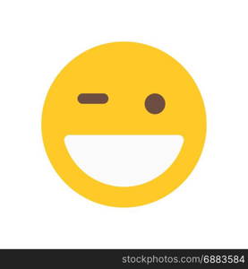 grinning emoji winking, icon on isolated background,