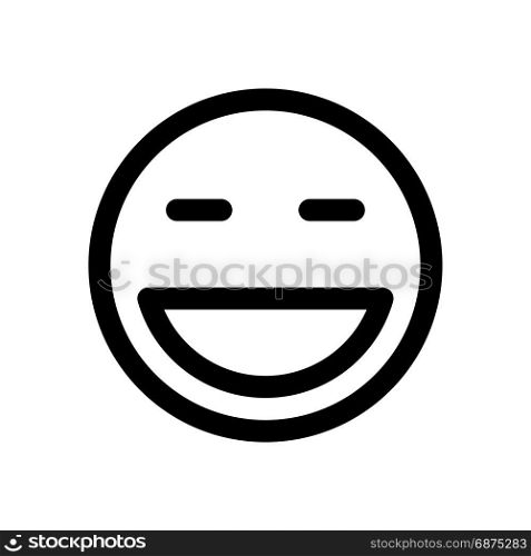 grinning emoji with closed eyes, icon on isolated background