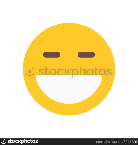 grinning emoji with closed eyes, icon on isolated background,