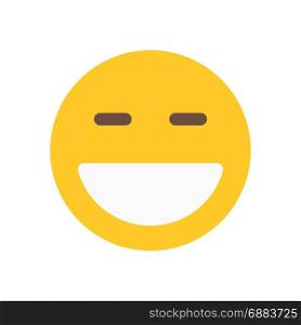 grinning emoji with closed eyes, icon on isolated background,