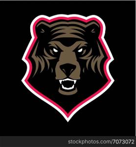 Grizzly bear head mascot, colored version. Great for sports logos & team mascots.